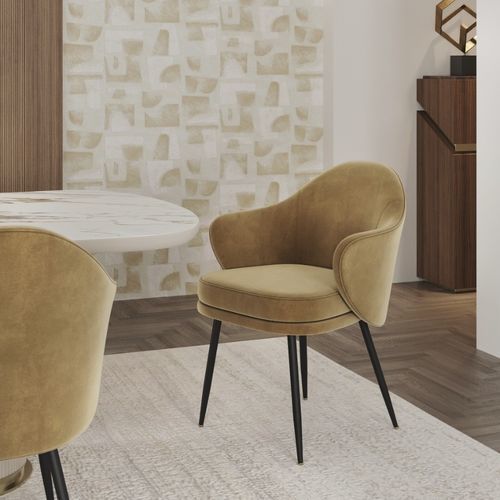 Chaise de salle à manger contemporaine - aster  - Ana Roque - d'intérieur / en tissu / avec piètement en métal