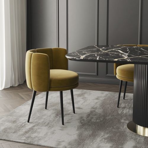 Chaise contemporaine - lulu  - Ana Roque - d'intérieur / en tissu / avec piètement en bois