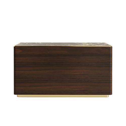 Commode contemporaine - conch  - Ana Roque - en bois laqué / en métal / en marbre