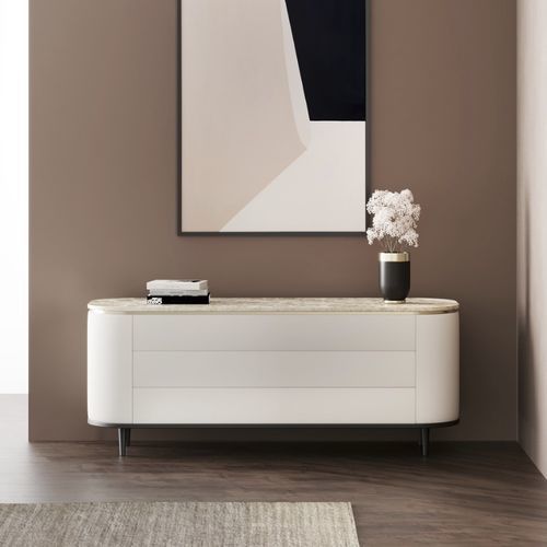 Commode contemporaine - venice - Ana Roque - en bois / en métal / en marbre