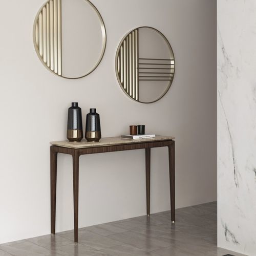 Console contemporaine - eden  - Ana Roque - en bois / en marbre / avec piètement en bois
