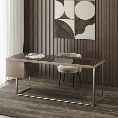 Bureau sur pied - bowie - Ana Roque - contemporain / en bois / en verre
