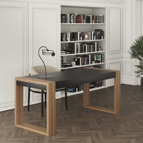 Bureau sur pied - kepler - Ana Roque - contemporain / en bois laqué / droit