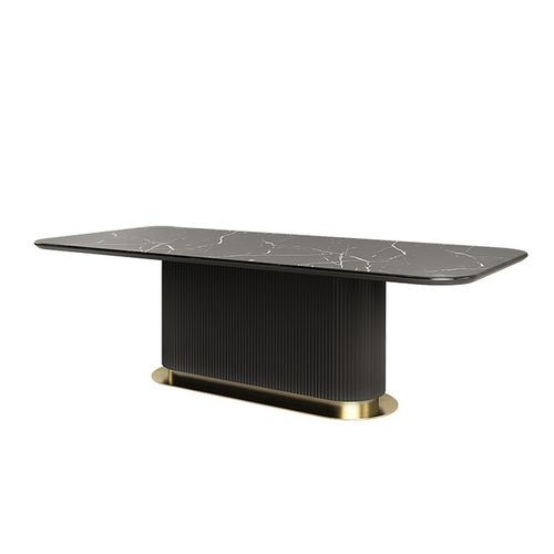 Table à manger contemporaine - memoire - Ana Roque - en marbre / avec piètement en bois / avec piètement en métal