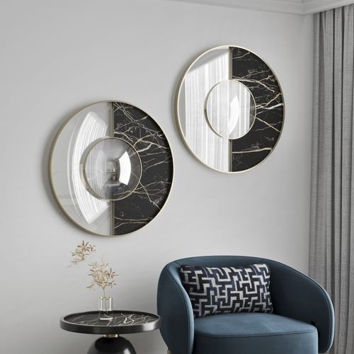 Miroir mural - boho - Ana Roque - contemporain / rond / en métal