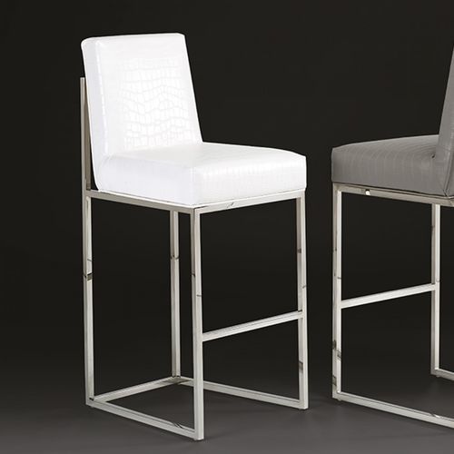 Chaise de bar contemporaine - BESS - Stone International - d'intérieur / en cuir / avec piètement en acier inoxydable