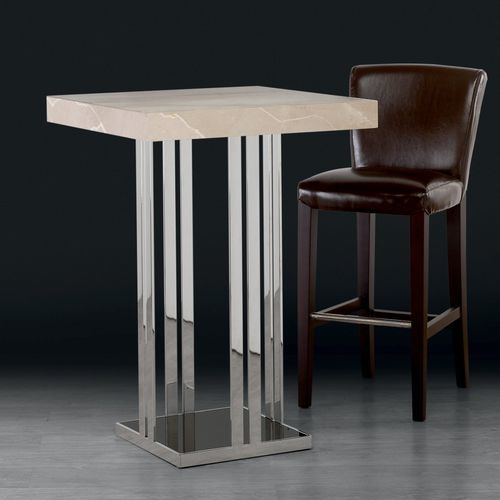 Table mange-debout contemporaine - ELBA - Stone International - en marbre / en pierre naturelle / avec piètement en acier inoxydable