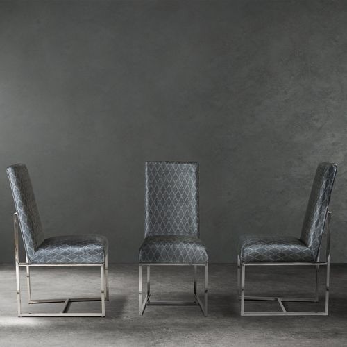 Chaise de salle à manger contemporaine - BESS - Stone International - d'intérieur / en tissu / avec piètement en acier inoxydable