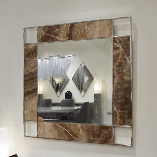 Miroir mural - KUBO - Stone International - contemporain / rectangulaire / carré