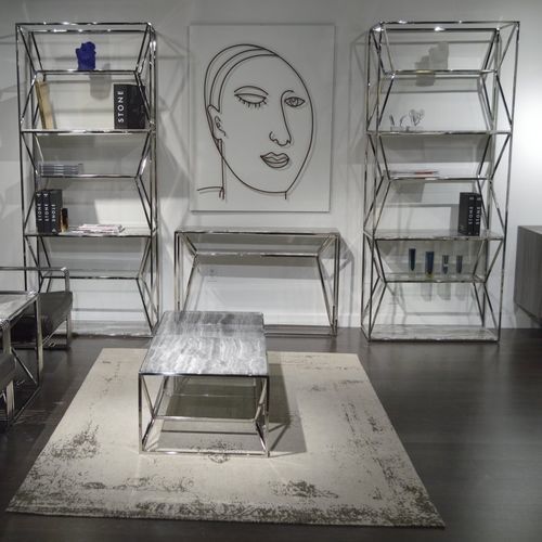Étagère contemporaine - GINZA - Stone International - en acier inoxydable / en pierre naturelle / blanche