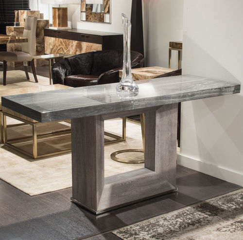 Console contemporaine - BLADE - Stone International - en pierre naturelle / avec piètement en bois / avec piètement en acier inoxydable poli