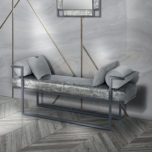 Banquette contemporaine - BILLY - Stone International - en tissu / en cuir / avec piètement en métal