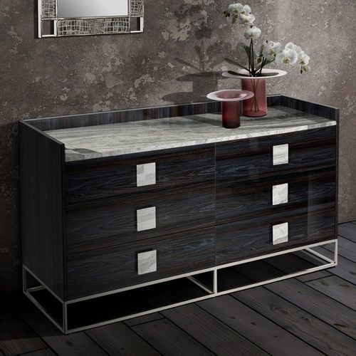 Commode contemporaine - ELLIOT - Stone International - en chêne / en wengé / en teck