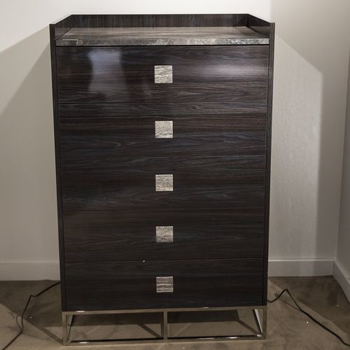Chiffonnier contemporain - ELLIOT - Stone International - en teck / en chêne / en acier inoxydable