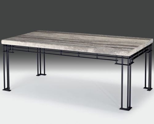 Table à manger contemporaine - BROOKLYN - Stone International - en pierre naturelle / avec piètement en métal / rectangulaire