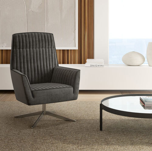 Fauteuil contemporain - PANAM - Gems Barcelona - en tissu / avec dossier haut / gris