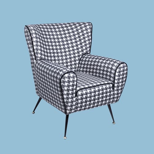 Fauteuil contemporain - PIED DE POULE - THE POP LABEL - en tissu / en hêtre / noir