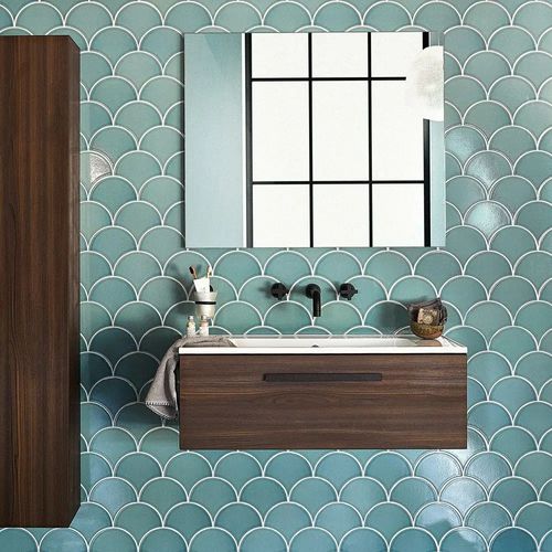 Mosaïque d'intérieur - LAGOON CRACKLE    - Amadis Fine Tiles - de salle de bain / de cuisine / murale
