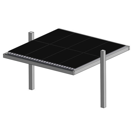 Abri de voiture en aluminium - STELLA - Heliostek srl - en acier / professionnel / 2 places