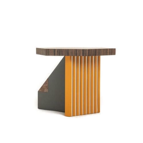 Table d'appoint contemporaine - Linosa - Lebanto srl - en bois massif / avec piètement en bois laqué / hexagonale