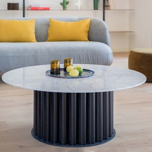 Table basse Art Déco - Rotonde - Epsilon Composite - en marbre / avec piétement en carbone / ronde