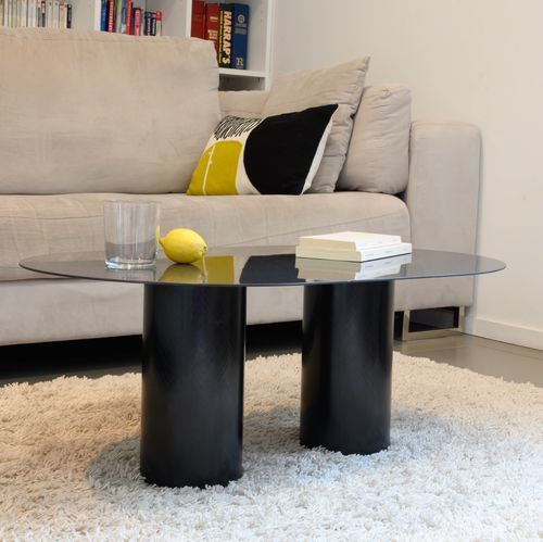 Table basse contemporaine - Bijoux Diamant - Epsilon Composite - en acier peint / avec piètement en marbre / avec piétement en carbone