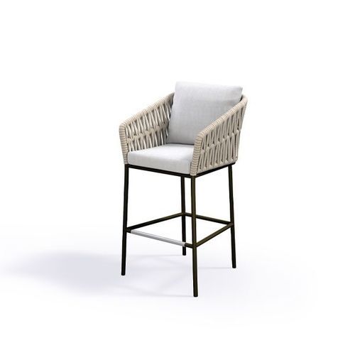 Chaise de bar contemporaine - SIENNA CANASTA - G&G Italia Designer Furniture - d'extérieur / en tissu / en corde