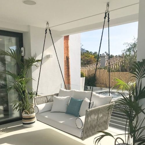 Balancelle en aluminium - SIENNE - G&G Italia Designer Furniture - en tissu / en enduit / en corde