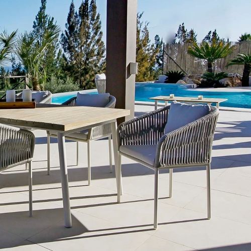 Chaise de salle à manger contemporaine - SIENNA - G&G Italia Designer Furniture - d'extérieur / en tissu / en corde