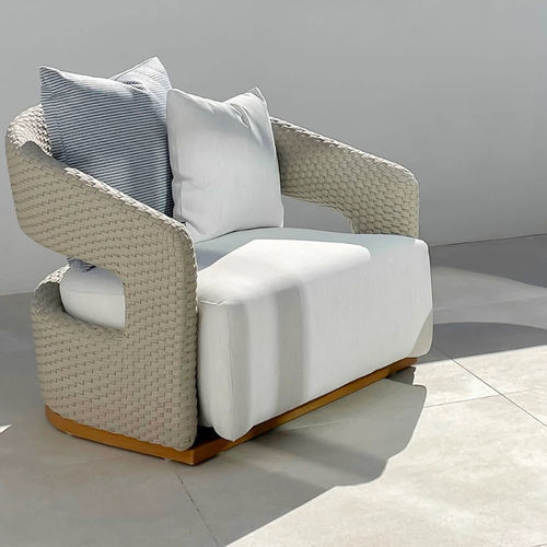 Fauteuil contemporain - MOON - G&G Italia Designer Furniture - en mousse de polyuréthane / en tissu / en tissu déperlant