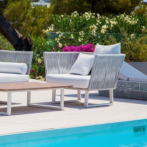 Fauteuil contemporain - SIENNA - G&G Italia Designer Furniture - en mousse de polyuréthane / en tissu synthétique / en aluminium
