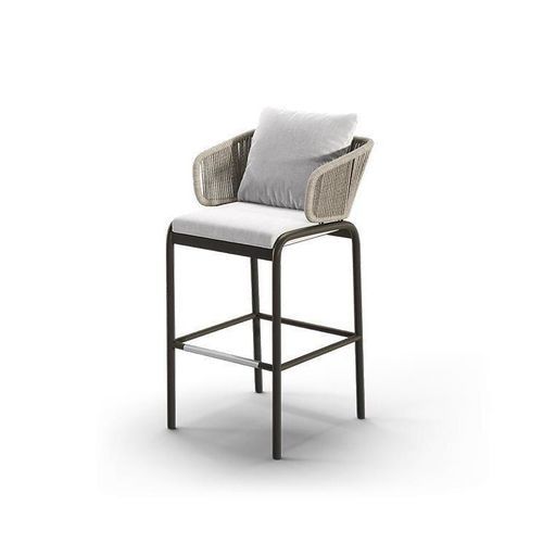 Tabouret de bar contemporain - STELLA - G&G Italia Designer Furniture - en mousse de polyuréthane / en textile résistant à l'eau / en corde