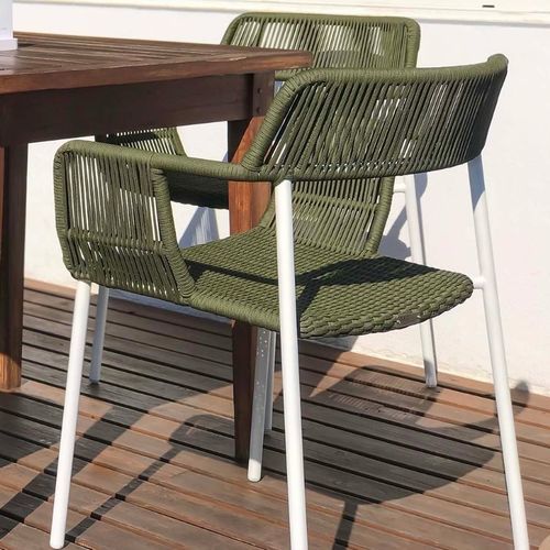 Chaise de salle à manger moderne - KUCI - G&G Italia Designer Furniture - pour extérieur / aluminium / en corde