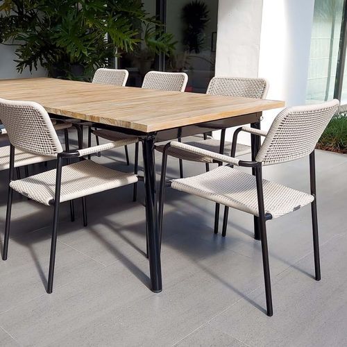 Fauteuil contemporain - MAYA - G&G Italia Designer Furniture - en mousse de polyuréthane / en corde / en aluminium
