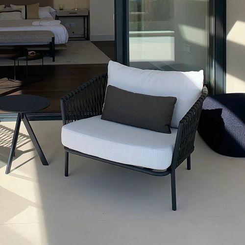 Fauteuil moderne - PORTSIDE - G&G Italia Designer Furniture - en mousse de polyuréthane / en textile résistant à l'eau / en corde