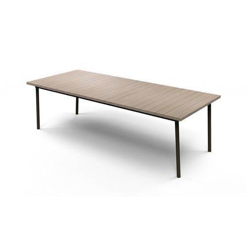 Table à manger moderne - SIENNA CANASTA - G&G Italia Designer Furniture - en aluminium / en teck / avec piètement en aluminium