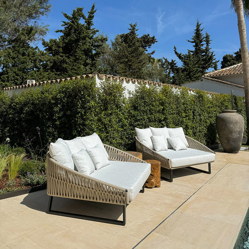 Méridienne contemporaine - SIENNA CANASTA - G&G Italia Designer Furniture - en tissu / en mousse / en aluminium
