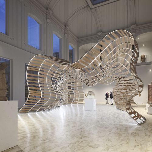 Sculpture en bois - MUSEUM PROJECT - KISSA LAMPS - en aluminium / au sol / à poser