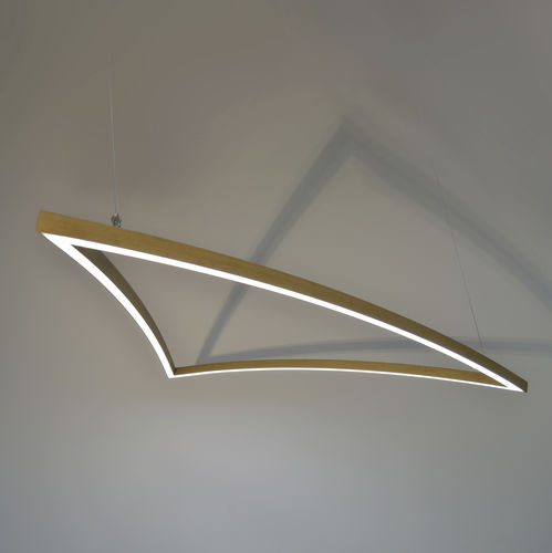 Suspension - DELTA - KISSA LAMPS - en aluminium extrudé / plaquée bois / design original
