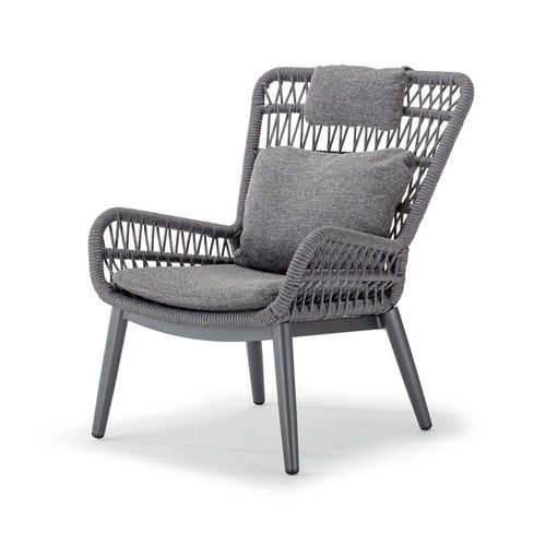 Fauteuil contemporain - TROPEA LOUNGE - GRATTONI S.R.L. - en Textilene® / en corde / en aluminium