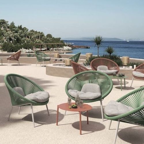 Fauteuil contemporain - NANCY LOUNGE CHAIR - GRATTONI S.R.L. - en tissu / en polyester / en aluminium