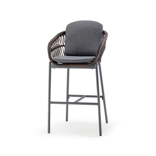 Chaise de bar contemporaine - ELBA STOOL - GRATTONI S.R.L. - d'extérieur / en tissu / en corde