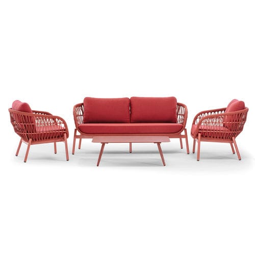 Salon de jardin en corde - ELBA ROPE SET - GRATTONI S.R.L. - contemporain / en aluminium / en tissu