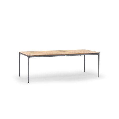 Table contemporaine - BAHAMAS TEAK TABLE - GRATTONI S.R.L. - en teck / avec piètement en aluminium / rectangulaire