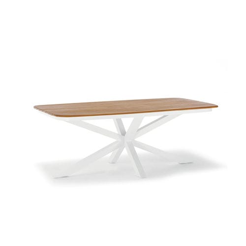 Table contemporaine - CROSS - GRATTONI S.R.L. - en teck / avec piètement en aluminium / rectangulaire