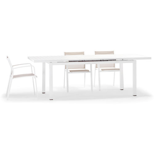 Table contemporaine - LIPARI  - GRATTONI S.R.L. - en aluminium / avec piètement en aluminium / rectangulaire