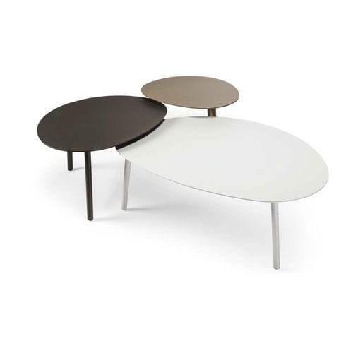 Table basse contemporaine - ISLAND - GRATTONI S.R.L. - en aluminium / avec piètement en aluminium / ovale