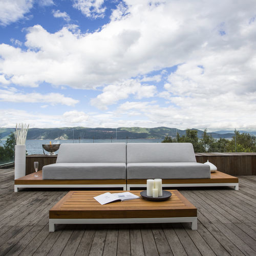 Salon de jardin contemporain - IVORY  - GRATTONI S.R.L. - en aluminium / en teck / en Sunbrella®