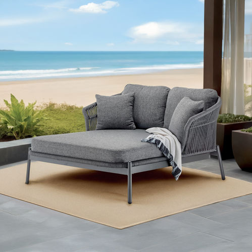Méridienne contemporaine - TROPEA DAYBED - GRATTONI S.R.L. - en tissu / en corde / en aluminium