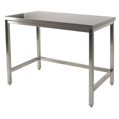 Table contemporaine - 500 - BERTRAND MANUFACTURER S.A. - en acier inoxydable / avec piètement en métal / rectangulaire